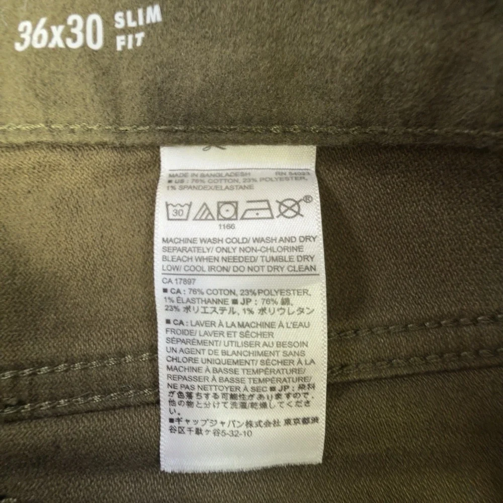 NEW Banana Republic Travel Jean Men's 36 x 30 Olive Green Slim Fit Stretch